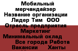 Мобильный мерчандайзер › Название организации ­ Лидер Тим, ООО › Отрасль предприятия ­ Маркетинг › Минимальный оклад ­ 22 500 - Все города Работа » Вакансии   . Ханты-Мансийский,Нефтеюганск г.